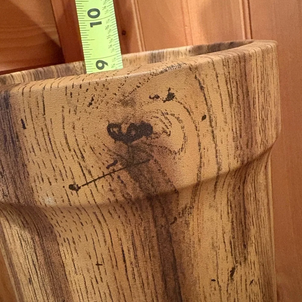 Mid-Century Modern faux wood grain ice bucket